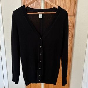 GAP 100% Cashmere Black Cardigan M
